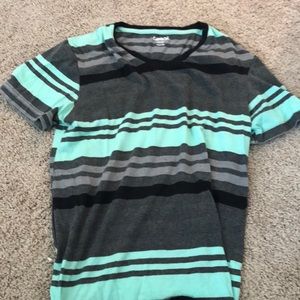 Striped V-neck tee